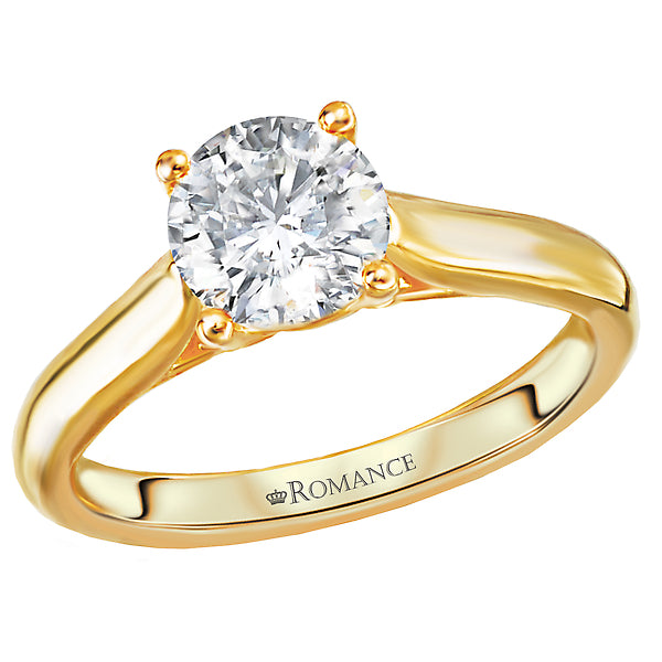 Round Diamond Solitaire 14K Yellow Gold Engagement Ring Setting