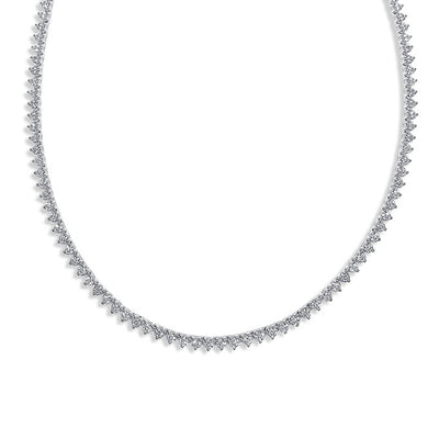 7.78 Carats Natural Diamond Tennis Necklace