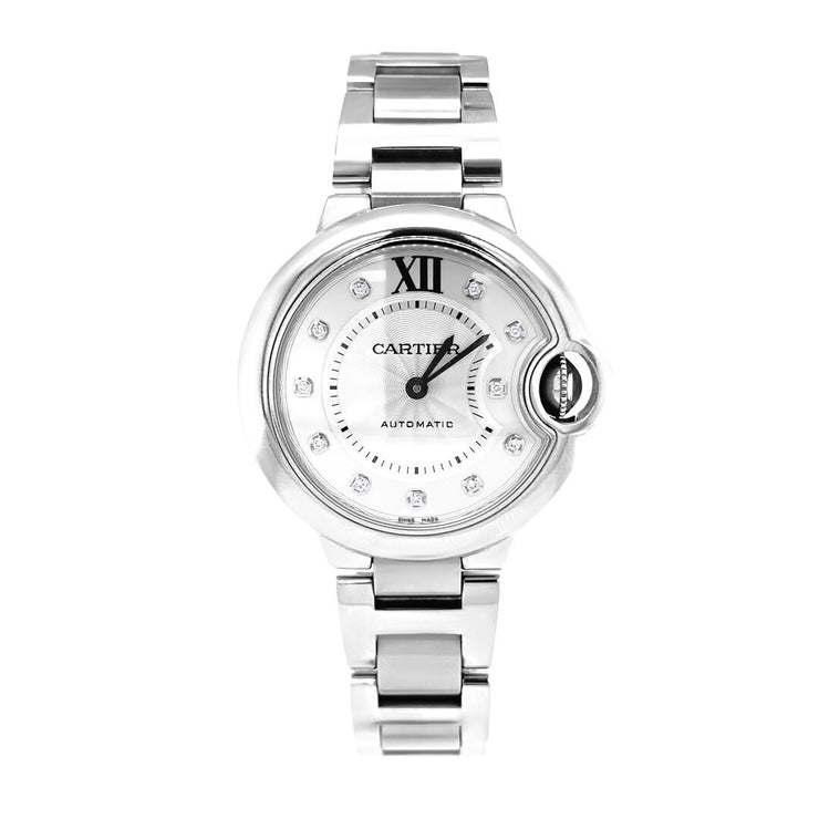 Pre-Owned Cartier Stainless Steel Watch with Diamond Dial