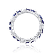 0.98 TW Sapphire and Diamond Marquise 18K White Gold Eternity Band - The Diamond Factory