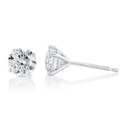 0.75 Carat Round Lab Grown Diamond Ear Studs set in 14K White Gold (4 Prong Setting)