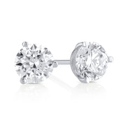 1.03 Carat 3 Prong Martini Set Lab Grown Diamond Studs in 14K White Gold