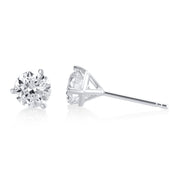 1.03 Carat 3 Prong Martini Set Lab Grown Diamond Studs in 14K White Gold