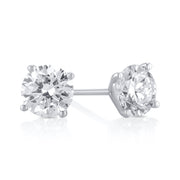 1.50 carat Round Lab Grown Diamond Ear Studs set in 14K White Gold