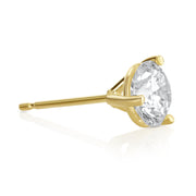 1.50 Carat 3 Prong Martini Lab Grown Diamond Studs in 14K Yellow Gold