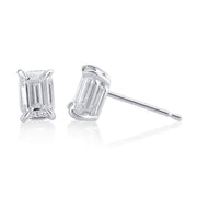 1.01 Carats Emerald Cut Lab Grown Diamond Stud Earrings - The Diamond Factory