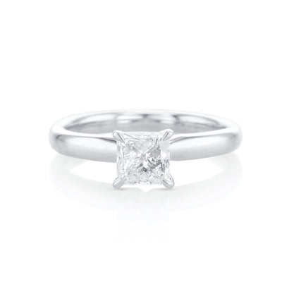 1.02 Carats Princess Natural Diamond Solitaire Ring
