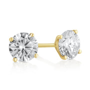 1.02 Carats Round Lab Grown Diamond Stud Earrings - The Diamond Factory