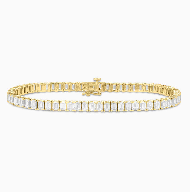 10.85 Carats Lab Grown Emerald Diamond Tennis Bracelet - The Diamond Factory