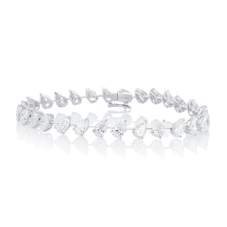 11.20 Carat Pear Natural Diamond Bracelet - The Diamond Factory