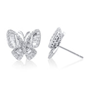 1.18 Carats Natural Diamond Butterfly Earrings - The Diamond Factory