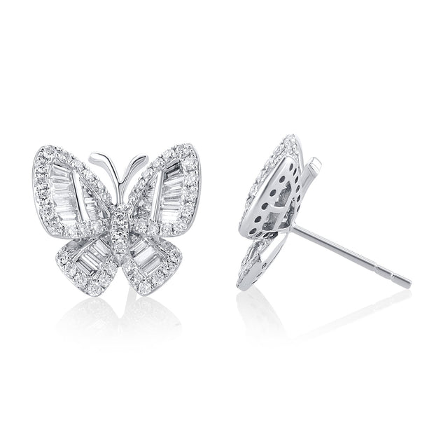 1.18 Carats Natural Diamond Butterfly Earrings - The Diamond Factory