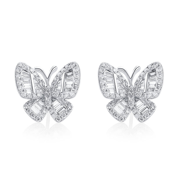 1.18 Carats Natural Diamond Butterfly Earrings - The Diamond Factory