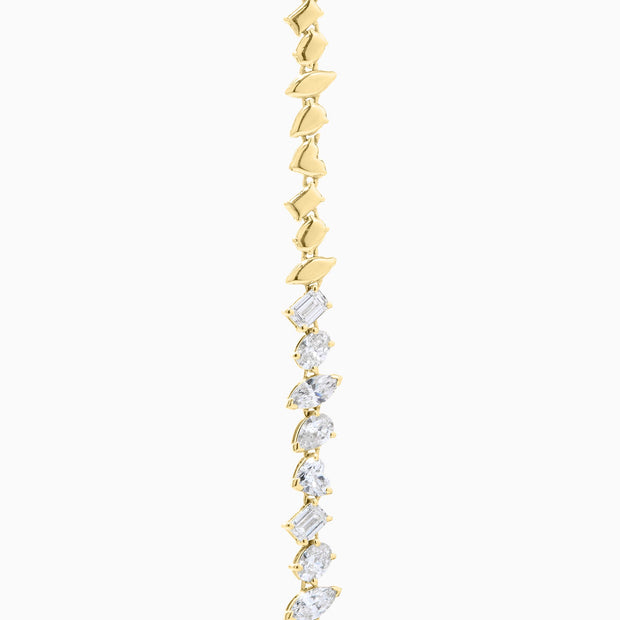 13.84 Carats Multi Shaped Lab Grown Diamond Tennis Necklace - The Diamond Factory