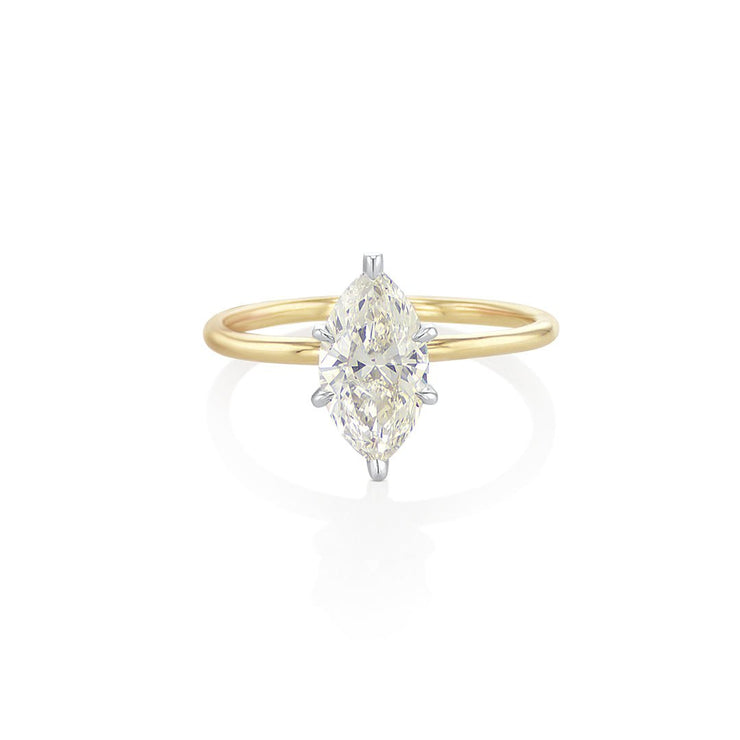 1.45 Carats Marquise Natural Diamond Solitaire Ring - The Diamond Factory