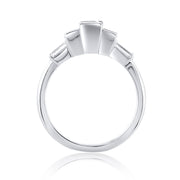 1.46 Carat Natural Emerald & Diamond 5 Stone Ring in Platinum - The Diamond Factory