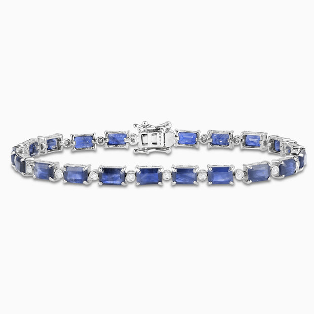 14.65 Carats Natural Diamond and Blue Sapphire Bracelet - The Diamond Factory