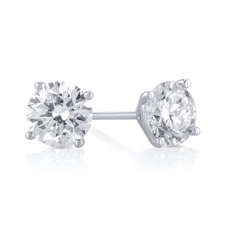 1.50 Carats Round Lab Grown Diamond Stud Earrings - The Diamond Factory