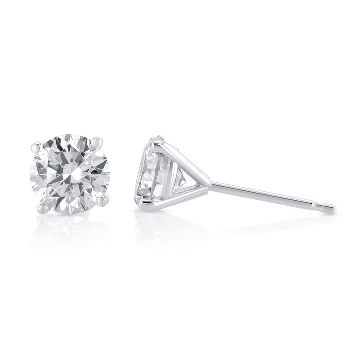 1.50 Carats Round Lab Grown Diamond Stud Earrings - The Diamond Factory