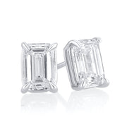 1.51 Carats Emerald Cut Lab Grown Diamond Stud Earrings - The Diamond Factory