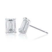 1.51 Carats Emerald Cut Lab Grown Diamond Stud Earrings - The Diamond Factory