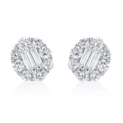 1.56 Carats Natural Diamond Cluster Earrings - The Diamond Factory