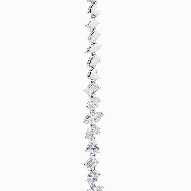 15.69 Carats Multi Shaped Lab Grown Diamond Tennis Necklace - The Diamond Factory