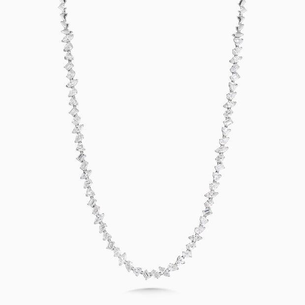 15.69 Carats Multi Shaped Lab Grown Diamond Tennis Necklace - The Diamond Factory