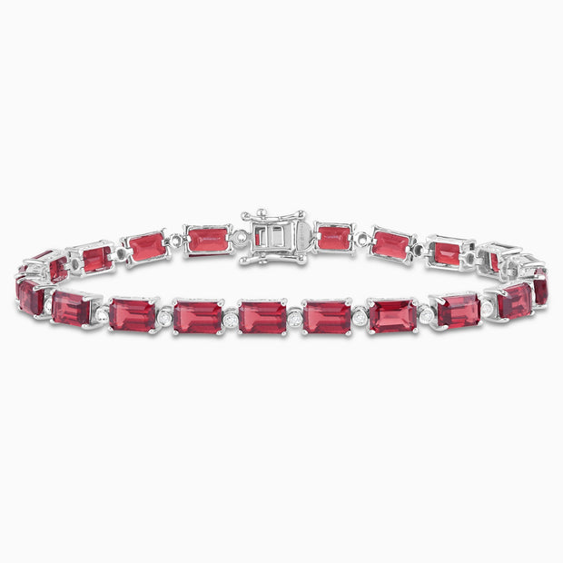 16.16 Carats Natural Diamond and Garnet Bracelet - The Diamond Factory