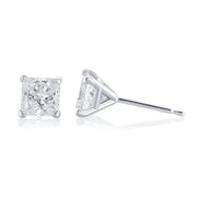 1.64 Carat Princess Lab Grown Diamond Stud Earrings - The Diamond Factory