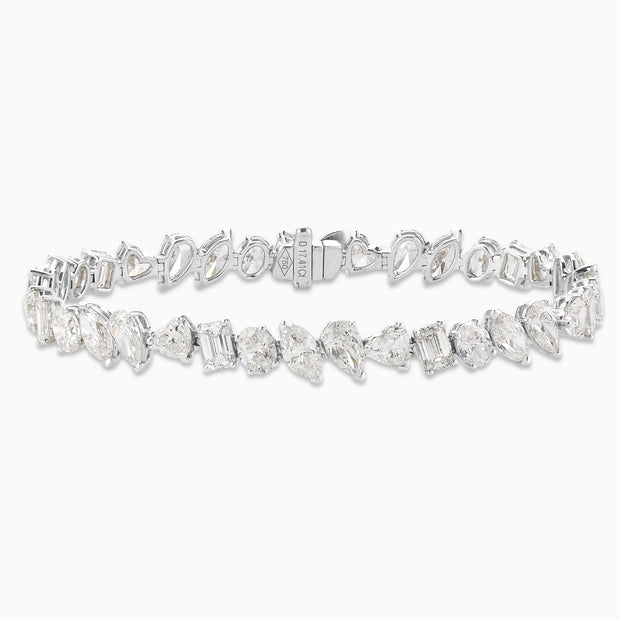 17.41 Carats Multi Shaped Natural Diamond Tennis Bracelet - The Diamond Factory