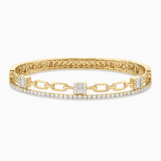 1.78 Carats Natural Diamond Pavé Bangle - The Diamond Factory