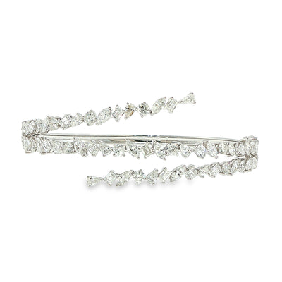 Mixed Shape Natural Diamond Bi-Pass Bracelet