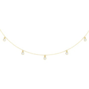 0.40 Cttw Round Diamond Station Necklace 14K Yellow Gold