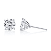 2.01 Carat Round Lab Grown Diamond Ear Studs set in 14K White Gold (4 Prong Setting)