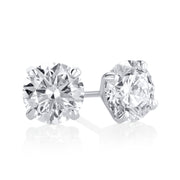 2.20 Carat Round Lab Grown Diamond Studs in 14K White Gold