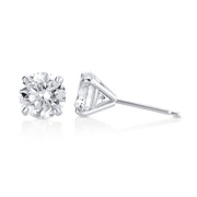 2.20 Carat Round Lab Grown Diamond Ear Studs set in 14K White Gold (4 Prong Setting)