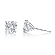 2.53 Carat Round Lab Grown Diamond Ear Studs set in 14K White Gold (4 Prong Setting)