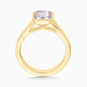 2.05 Carats Lab Grown Emerald Diamond Bezel Engagement Ring - The Diamond Factory