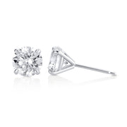 2.20 Carat Round Lab Grown Diamond Studs in 14K White Gold - The Diamond Factory