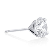 2.20 Carat Round Lab Grown Diamond Studs in 14K White Gold - The Diamond Factory