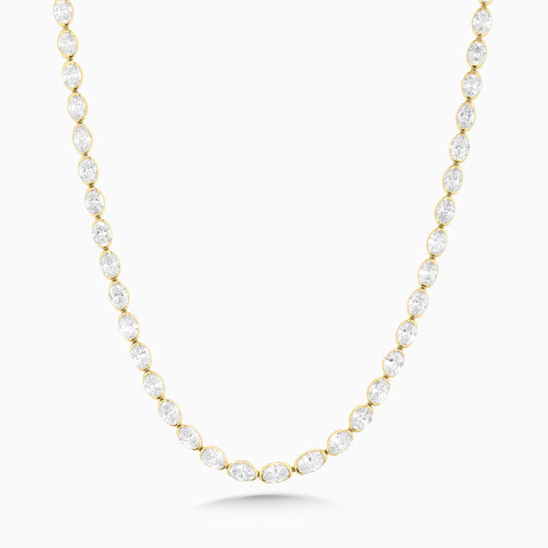 22.07 Carats Oval Natural Diamond Tennis Necklace - The Diamond Factory