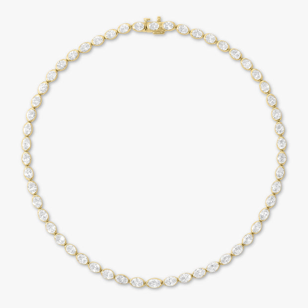 22.07 Carats Oval Natural Diamond Tennis Necklace - The Diamond Factory