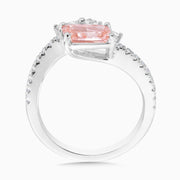 2.25 Carats Fancy Pink and White Lab Grown Diamond Ring - The Diamond Factory