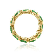2.35 Carat Natural Diamonds/1.93 Carat Emerald Eternity Band in 18K Yellow Gold - The Diamond Factory