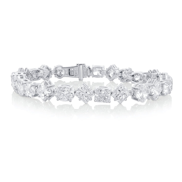 24.30 Carats Multi Shape Natural Diamond Tennis Bracelet - The Diamond Factory