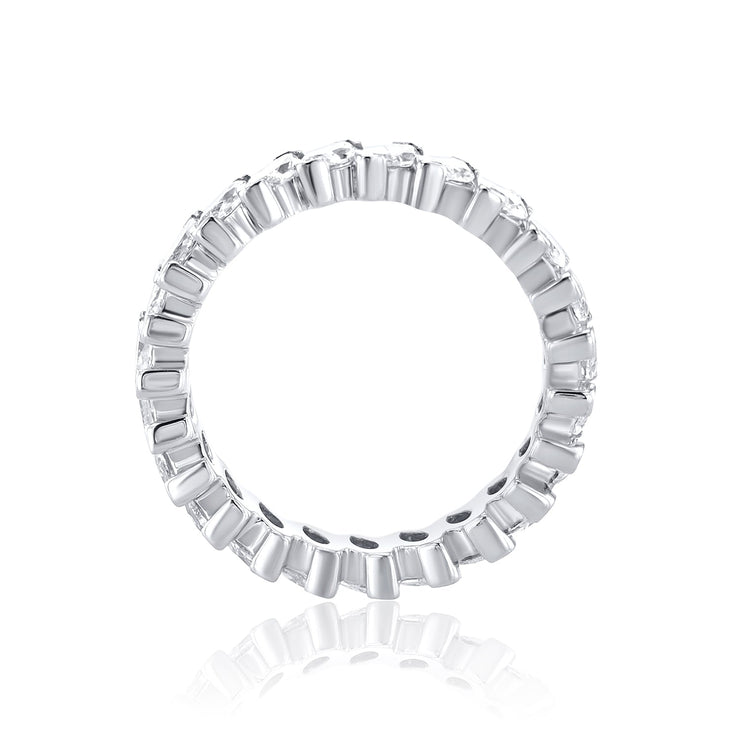 2.57 Cttw Marquise Cut Diamond 14K White Gold Eternity Band - The Diamond Factory
