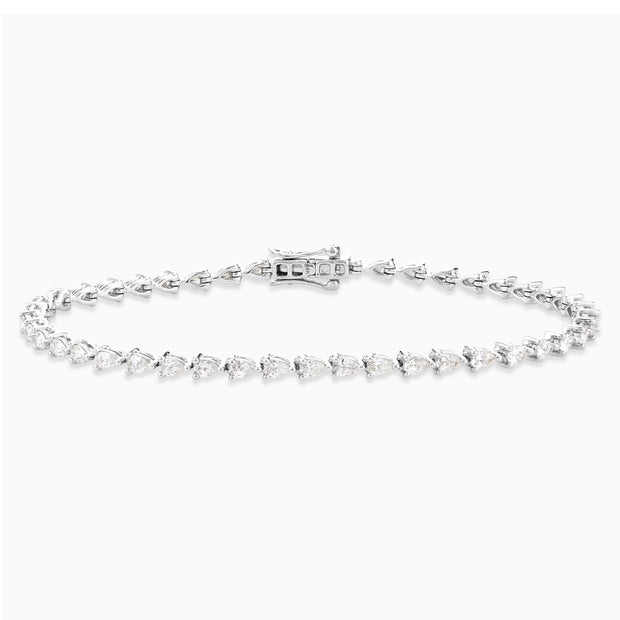 2.65 Carats Pear Shaped Natural Diamond Tennis Bracelet - The Diamond Factory