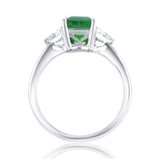 2.73 Carats Natural Diamond & Green Emerald Ring - The Diamond Factory