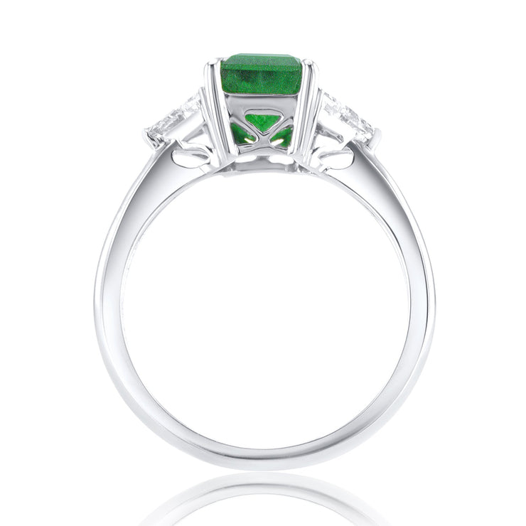 2.73 Carats Natural Diamond & Green Emerald Ring - The Diamond Factory